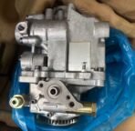 Side view of 3116 fuel injection pump assembly showing high-pressure line ports