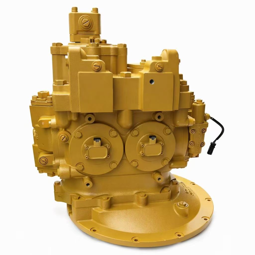 Professional technician inspecting a remanufactured hydraulic pump to ensure quality and performance.